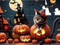 Trò chơi Câu đố ghép hình: Mèo Halloween  trực tuyến
