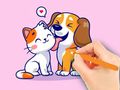 Trò chơi Sách tô màu: Chó và mèo  trực tuyến