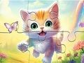 Trò chơi Câu đố ghép hình: Mèo con với con bướm  trực tuyến