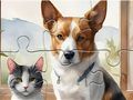 Trò chơi Trò Chơi Ghép Hình: Tranh Sơn Dầu Chó Và Mèo  trực tuyến