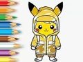 Trò chơi Sách tô màu: Áo mưa Pikachu trực tuyến Trò chơi Sách tô màu: Áo mưa Pikachu trực tuyến