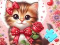 Trò chơi Câu đố ghép hình: Con mèo thắt nơ  trực tuyến