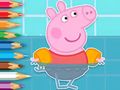 Trò chơi Sách tô màu: Peppa bơi lội  trực tuyến