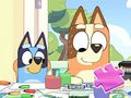 Trò chơi Câu đố ghép hình: Ngày tô màu gia đình Bluey  trực tuyến