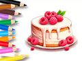 Trò chơi Sách tô màu: Bánh dâu  trực tuyến