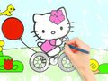 Trò chơi Sách tô màu: Đạp xe Hello Kitty  trực tuyến