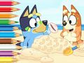 Trò chơi Sách tô màu: Bluey trên bãi biển  trực tuyến