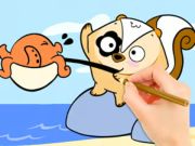 Trò chơi Sách tô màu: Câu cá bất ngờ  trực tuyến