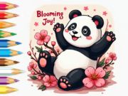 Trò chơi Sách tô màu: Hoa anh đào gấu trúc nhỏ  trực tuyến