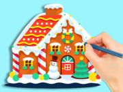 Trò chơi Sách tô màu: Túp lều bánh gừng  trực tuyến