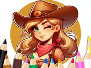 Trò chơi Sách tô màu: Cowgirl  trực tuyến