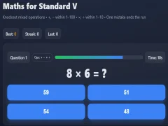 Trò chơi Maths for Standard V trực tuyến
