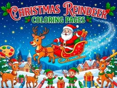 Trò chơi Christmas Reindeer Coloring Pages trực tuyến