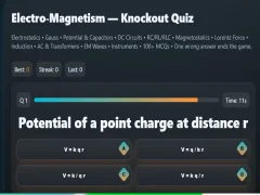 Trò chơi Electro-Magnetism - Knockout Quiz trực tuyến