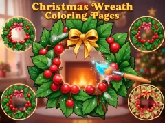 Trò chơi Christmas Wreath Coloring Pages trực tuyến
