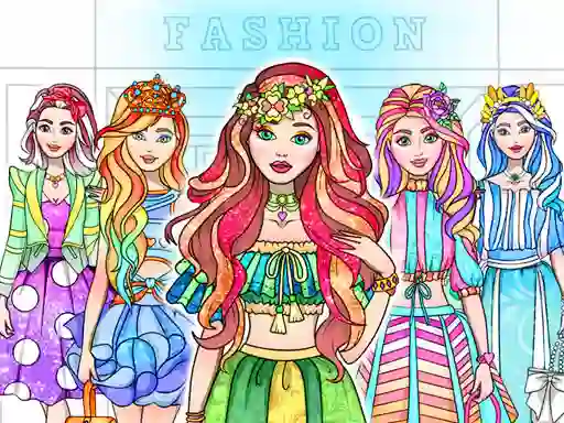 Trò chơi Girl Coloring Dress Up Games trực tuyến