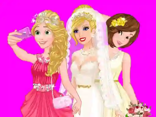 Trò chơi Barbie's Wedding Selfie With Princesses trực tuyến