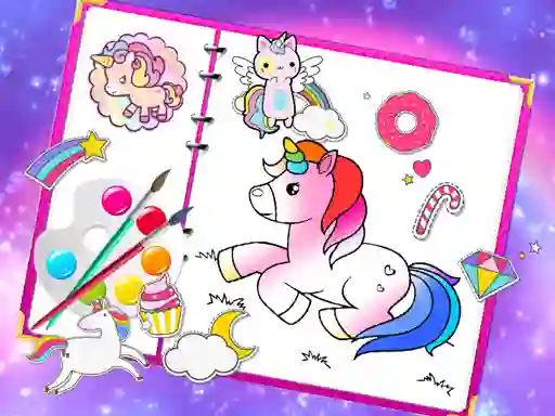 Trò chơi Fabulous Cute Unicorn Coloring Book trực tuyến