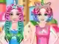 Trò chơi Princesses Rainbow Unicorn Hair Salon trực tuyến