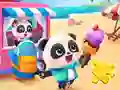 Trò chơi Jigsaw Puzzle: Baby Panda Ice Cream Car trực tuyến