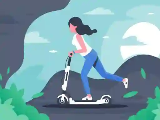 Trò chơi Electric scooter rides jigsaw trực tuyến