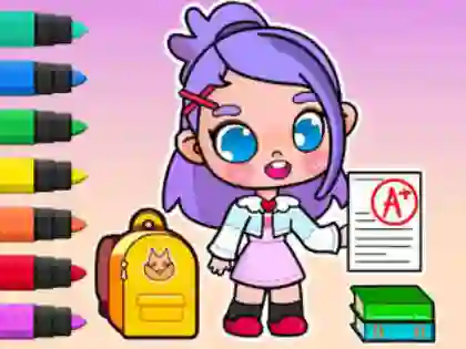 Trò chơi Coloring Book: Avatar School Day trực tuyến