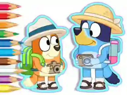 Trò chơi Coloring Book: Bluey Camping trực tuyến