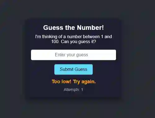 Trò chơi Number Guessing trực tuyến