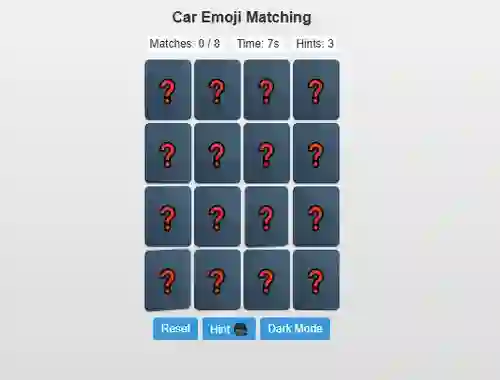 Trò chơi Car Emoji Matching trực tuyến