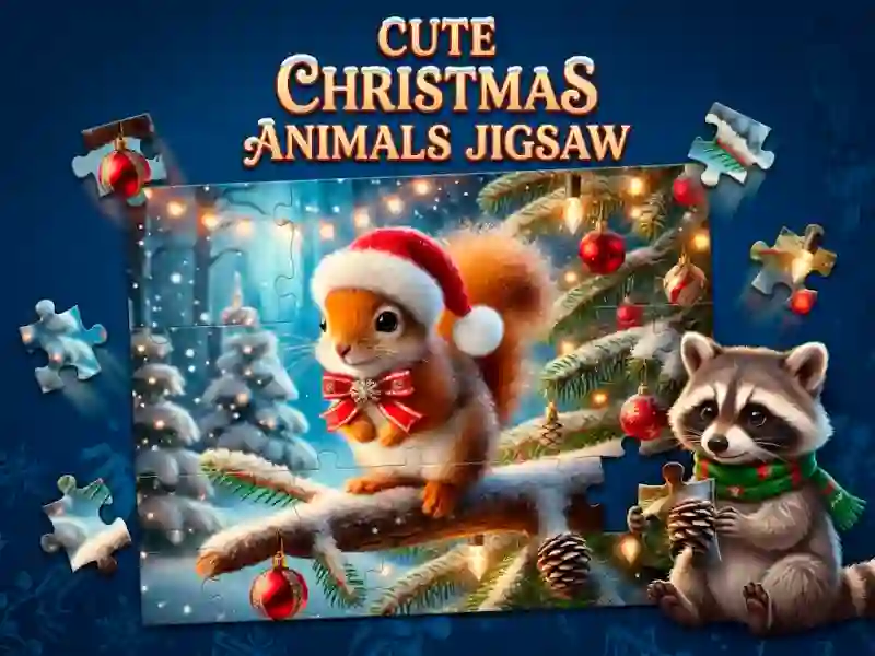Trò chơi Cute Christmas Animals Jigsaw trực tuyến