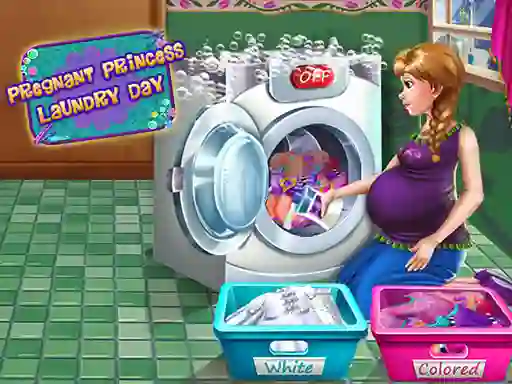 Trò chơi Pregnant Princess Laundry Day trực tuyến