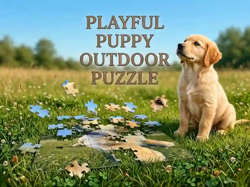 Trò chơi Playful Puppy Outdoor Puzzle trực tuyến