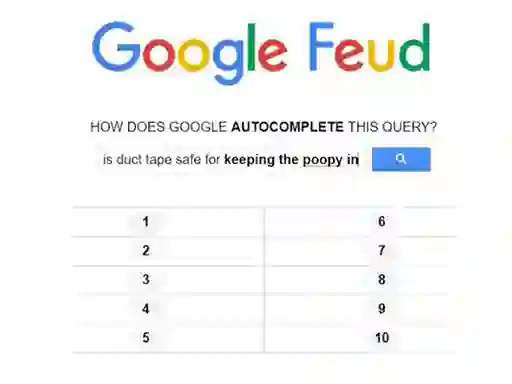 Trò chơi Google Feud trực tuyến