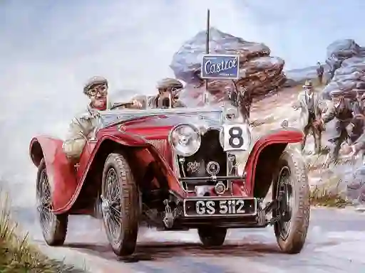 Trò chơi Painting Vintage Cars Jigsaw Puzzle 2 trực tuyến