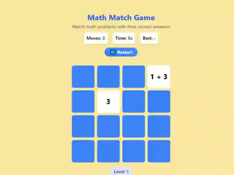 Trò chơi Math Match Game trực tuyến