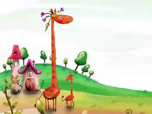 Trò chơi Cartoon Giraffe Puzzle trực tuyến