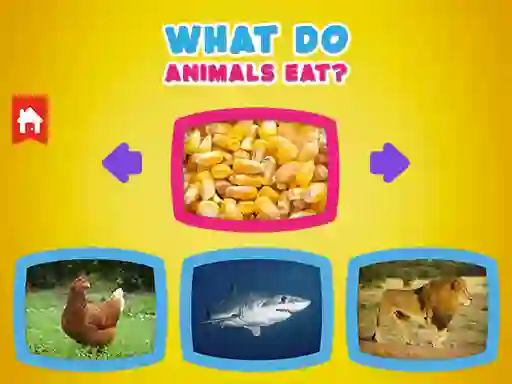Trò chơi What Do Animals Eat? trực tuyến
