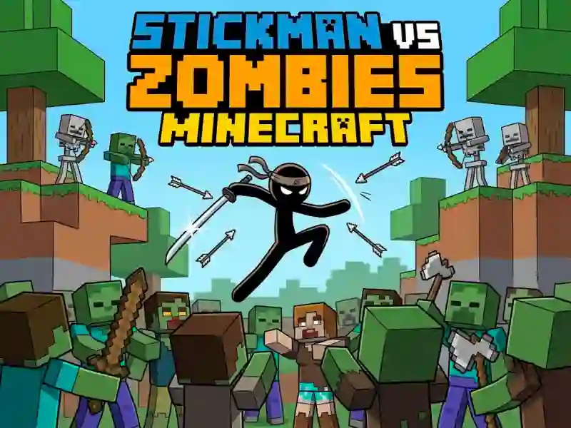 Trò chơi Stickman vs Zombies Minecraft trực tuyến