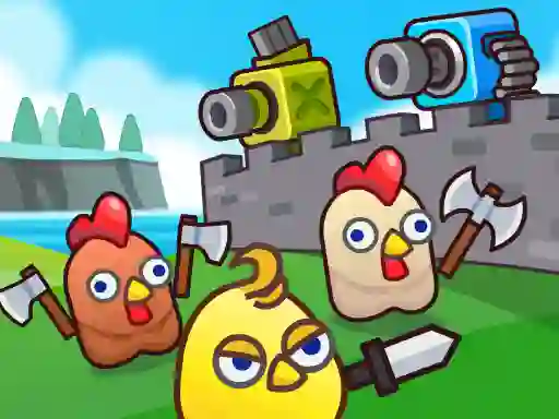 Trò chơi Merge Cannon: Chicken Defense trực tuyến