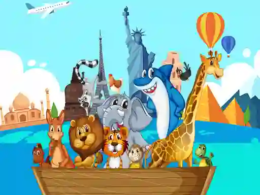 Trò chơi Crazy Friends Travel The World Puzzle trực tuyến