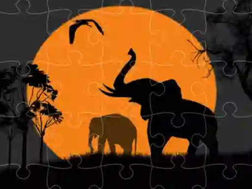 Trò chơi Elephant Silhouette Jigsaw trực tuyến