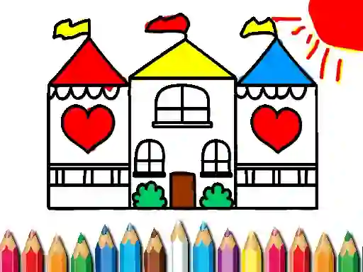 Trò chơi Back To School Coloring Book DOLL HOUS trực tuyến