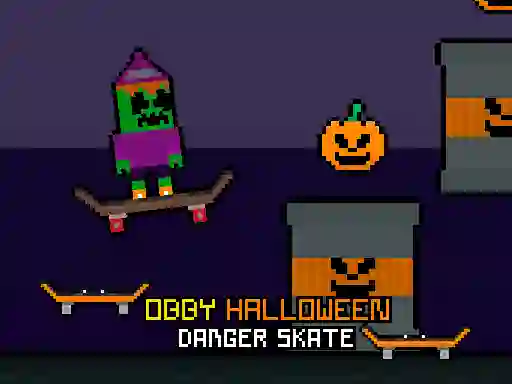 Trò chơi Obby Halloween Danger Skate trực tuyến