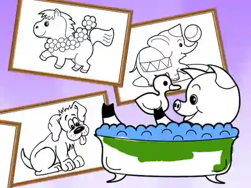 Trò chơi Cartoon Coloring for Kids Animals trực tuyến