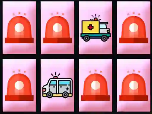 Trò chơi Ambulance Trucks Memory trực tuyến