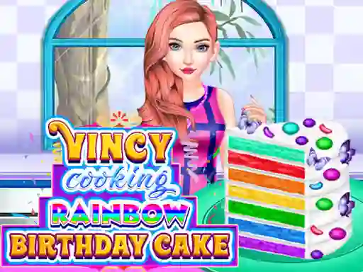 Trò chơi Vincy Cooking Rainbow Birthday Cake trực tuyến