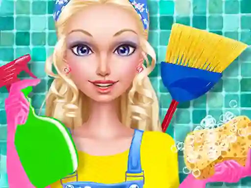 Trò chơi Fashion Doll House Cleaning trực tuyến