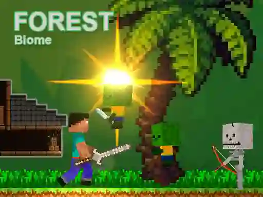 Trò chơi Noob vs Zombies - Forest biome trực tuyến