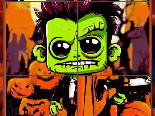 Trò chơi Franky & Vampire Halloween Puzzle trực tuyến