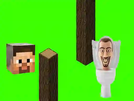 Trò chơi Spinning Skibidi Toilet Flappy Minecraft trực tuyến